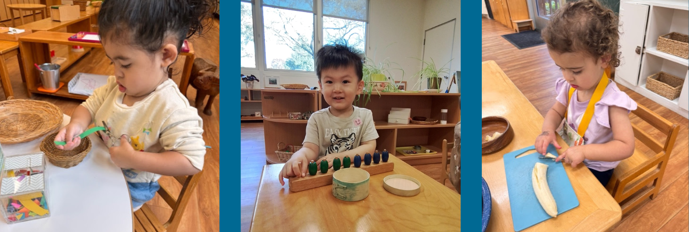 Toddlers working in the classroom.