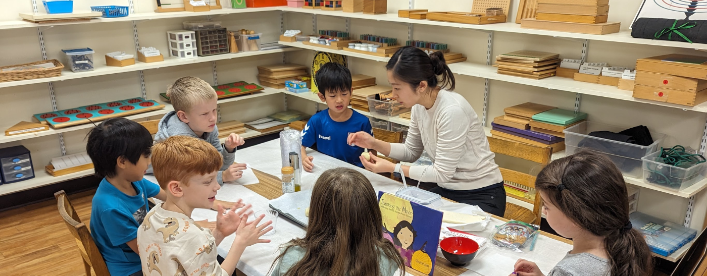 students enjoy making moon cakes